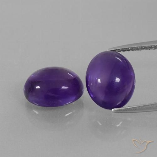 7.6 ct Oval Cabochon Amethyst, 11.1 x 8.9 mm From Brazil, Photo A