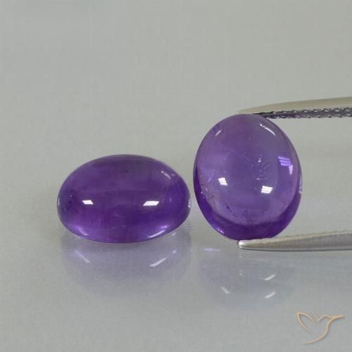 7.25 ct Oval Cabochon Amethyst, 10.9 x 8.9 mm From Brazil, Photo A