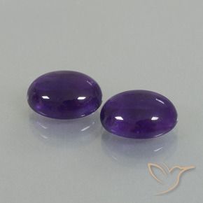 6.87 ctw Violet Amethyst Stones, Natural Amethyst in Oval Cabochon Shape for Sale
