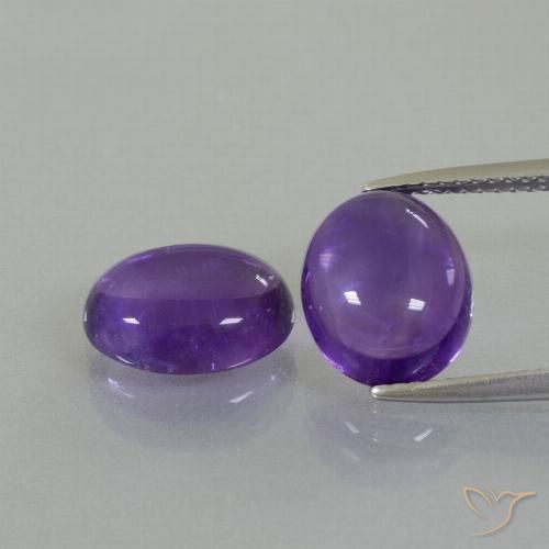 6.45 ct Oval Cabochon Amethyst, 10.9 x 8.8 mm From Brazil, Photo A