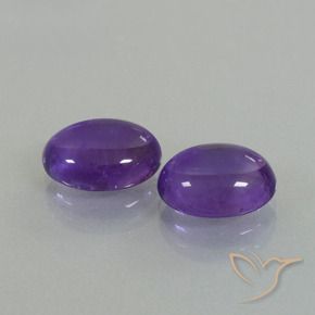 6.45 ctw Violet Amethyst Stones, Natural Amethyst in Oval Cabochon Shape for Sale