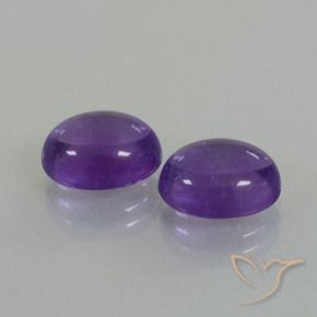7.76 ctw Violet Amethyst Stones, Natural Amethyst in Oval Cabochon Shape for Sale