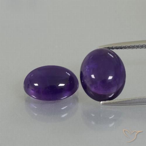 7.22 ct Oval Cabochon Amethyst, 10.9 x 8.9 mm From Brazil, Photo A