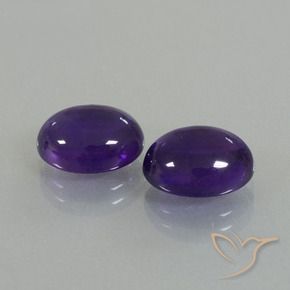 7.22 ctw Violet Amethyst Stones, Natural Amethyst in Oval Cabochon Shape for Sale
