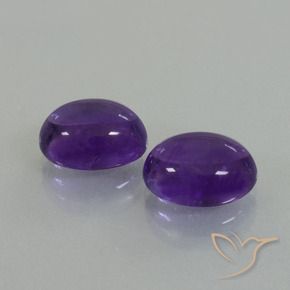 7.84 ctw Violet Amethyst Stones, Natural Amethyst in Oval Cabochon Shape for Sale