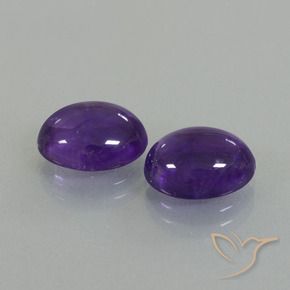 6.87 ctw Violet Amethyst Stones, Natural Amethyst in Oval Cabochon Shape for Sale