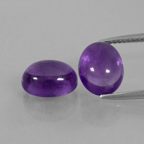 Medium-Light Violet Amethyst Gem - 2.9ct Oval Cabochon (ID: 392362)