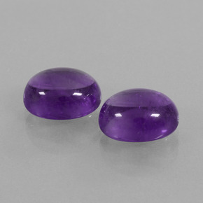 5.82 ctw Violet Amethyst Stones, Natural Amethyst in Oval Cabochon Shape for Sale
