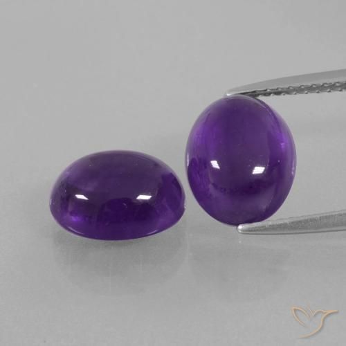 5.56ctw Natural Medium Violet Amethyst, Oval, Transparent