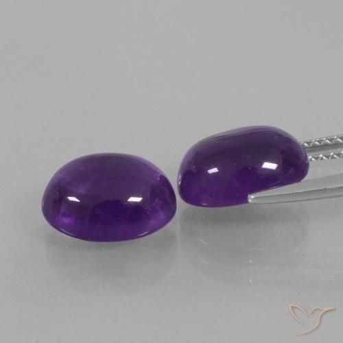 Amethyst Gemstones in 10 x 8 mm (calibrated) Size for Sale, Amethyst Stones in Medium Violet Color