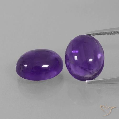 7.04ctw Natural Medium Violet Amethyst, Oval, Transparent
