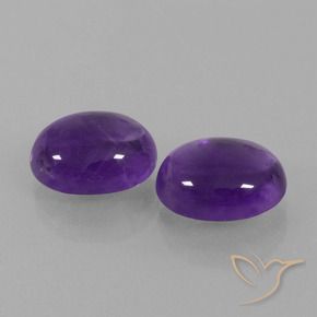 7.15 ctw Violet Amethyst Stones, Natural Amethyst in Oval Cabochon Shape for Sale