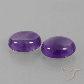 6.87 ctw Violet Amethyst Stones, Natural Amethyst in Oval Cabochon Shape for Sale