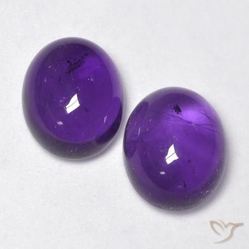7.7 ct Oval Cabochon Amethyst, 11 x 8.9 mm From Brazil, Photo A