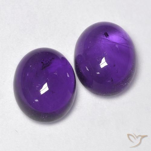 7.70 ctw Violet Amethyst Stones, Natural Amethyst in Oval Cabochon Shape for Sale