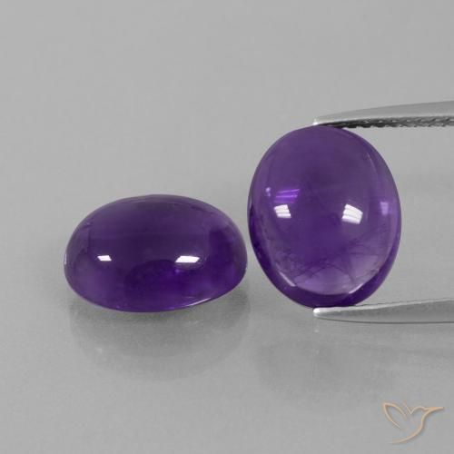7.39 ct Oval Cabochon Amethyst, 11 x 9 mm From Brazil, Photo A