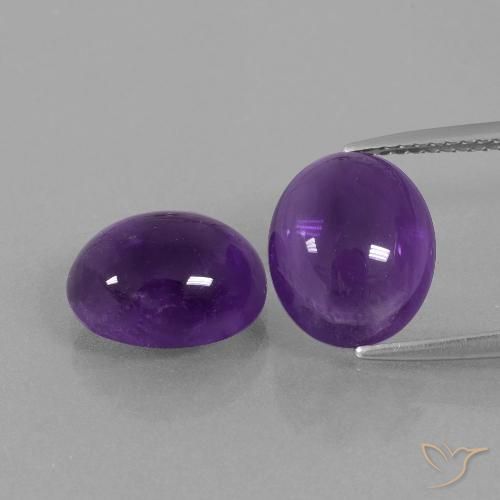 7.12ctw Natural Medium Violet Amethyst, Oval, Transparent