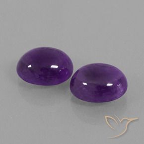 7.12 ctw Violet Amethyst Stones, Natural Amethyst in Oval Cabochon Shape for Sale