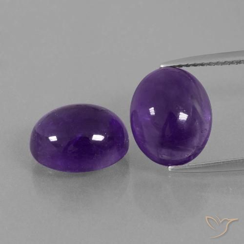 8.43 ct Oval Cabochon Amethyst, 11.1 x 9.1 mm From Brazil, Photo A