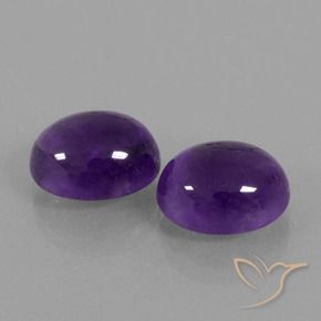 8.43 ctw Violet Amethyst Stones, Natural Amethyst in Oval Cabochon Shape for Sale