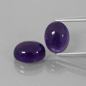 Dark Violet Amethyst Gem - 2.9ct Oval Cabochon (ID: 392412)