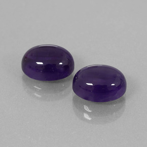 5.73 ctw Violet Amethyst Stones, Natural Amethyst in Oval Cabochon Shape for Sale