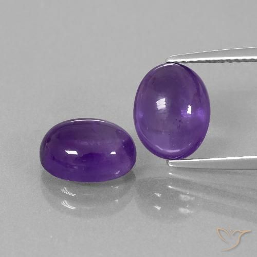 5.72 ct Oval Cabochon Amethyst, 10.1 x 8 mm From Brazil, Photo A
