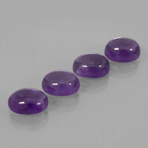 ミディアムバイオレット アメジスト 宝石 - 3.1ct オーバル カボション (ID: 392448)