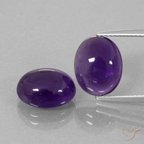 7.30ctw Natural Medium Violet Amethyst, Oval, Transparent