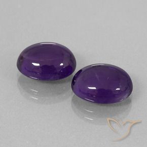 7.30 ctw Violet Amethyst Stones, Natural Amethyst in Oval Cabochon Shape for Sale