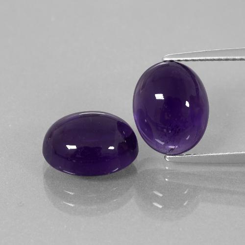 Deep Violet Amethyst Gem - 4.2ct Oval Cabochon (ID: 392456)