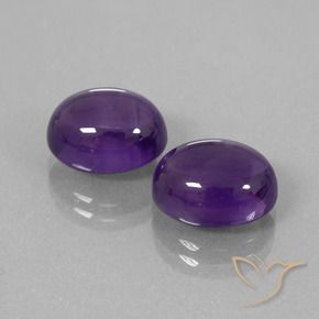9.22 ctw Violet Amethyst Stones, Natural Amethyst in Oval Cabochon Shape for Sale