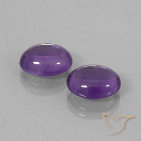 6.69 ctw Violet Amethyst Stones, Natural Amethyst in Oval Cabochon Shape for Sale