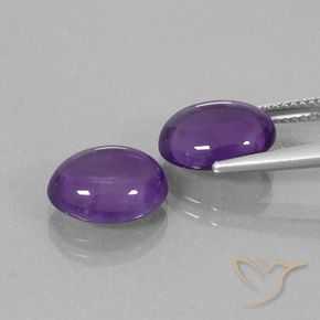 Amethyst Gemstones in 11 x 9 mm (calibrated) Size for Sale, Amethyst Stones in Medium-Light Violet Color