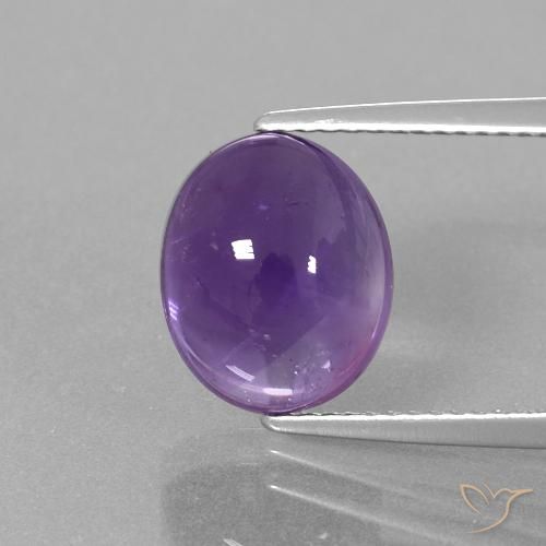 4.47ct Natural Medium-Light Violet Amethyst, Oval, Transparent