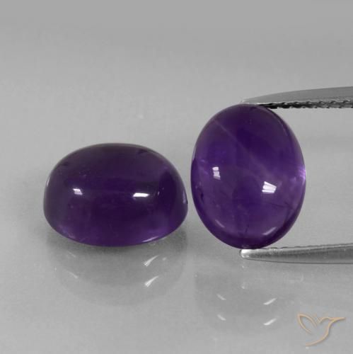 6.59 ct Oval Cabochon Amethyst, 10 x 7.9 mm From Brazil, Photo A