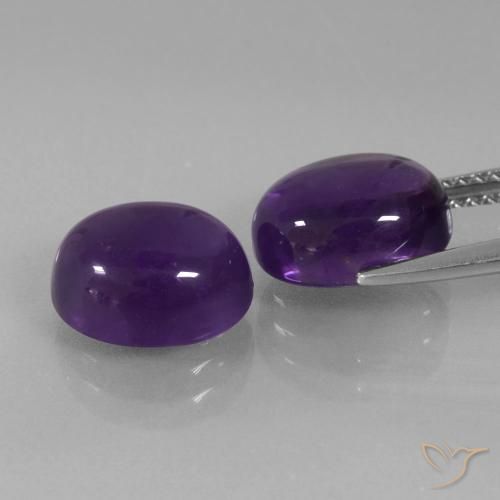 Amethyst Gemstones in 10 x 8 mm (calibrated) Size for Sale, Amethyst Stones in Medium Violet Color