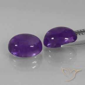 Amethyst Gemstones in 10 x 8 mm (calibrated) Size for Sale, Amethyst Stones in Medium Violet Color