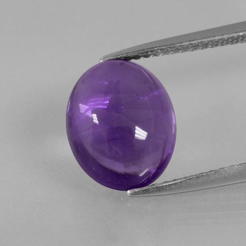 Medium-Light Violet Amethyst Gem - 4.3ct Oval Cabochon (ID: 392500)