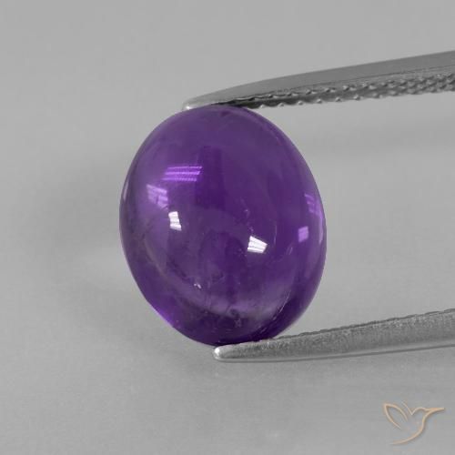 3.85ct Natural Medium-Light Violet Amethyst, Oval, Transparent