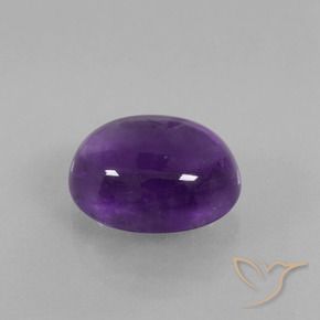 3.85 ct Violet Amethyst Stone, Natural Amethyst in Oval Cabochon Shape for Sale