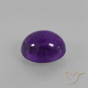 3.62 ct Violet Amethyst Stone, Natural Amethyst in Oval Cabochon Shape for Sale