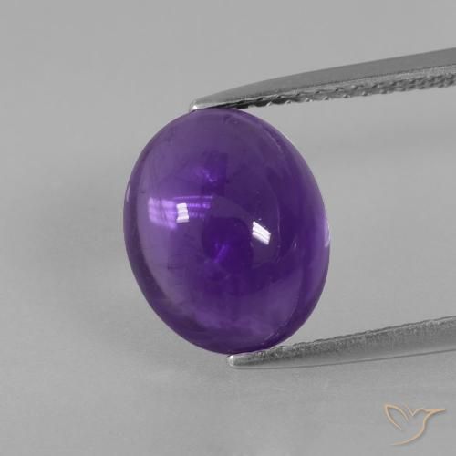 3.81ct Natural Medium Violet Amethyst, Oval, Transparent