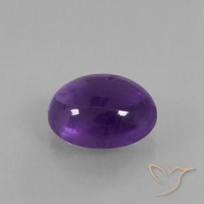 3.81 ct Violet Amethyst Stone, Natural Amethyst in Oval Cabochon Shape for Sale