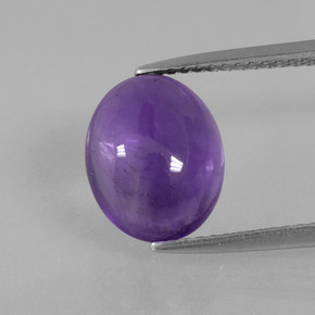 Medium Violet Amethyst Edelstein - 3.3ct Oval Cabochon (ID: 392506)