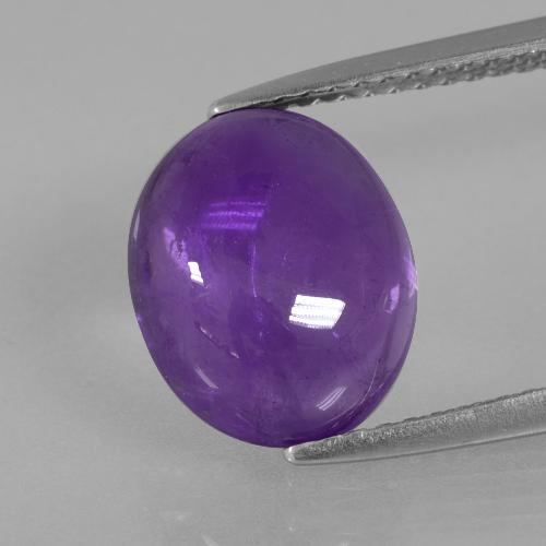 Medium Violet Amethyst Gem - 4.2ct Oval Cabochon (ID: 392512)
