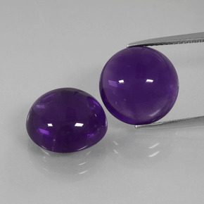 Medium Violet Amethyst Gem - 7.9ct Round Cabochon (ID: 392519)