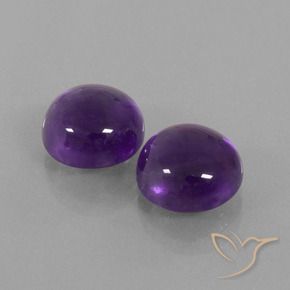 11.04 ctw Violet Amethyst Stones, Natural Amethyst in Round Cabochon Shape for Sale