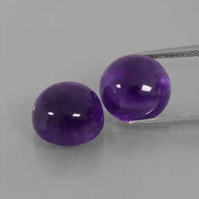 Violet moyen Améthyste gemme - 5.9ct Cabochon rond (ID: 392524)