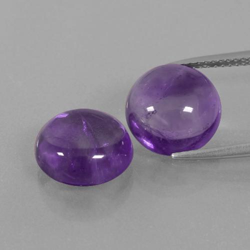 Medium Violet Amethyst Gem - 4.8ct Round Cabochon (ID: 392530)